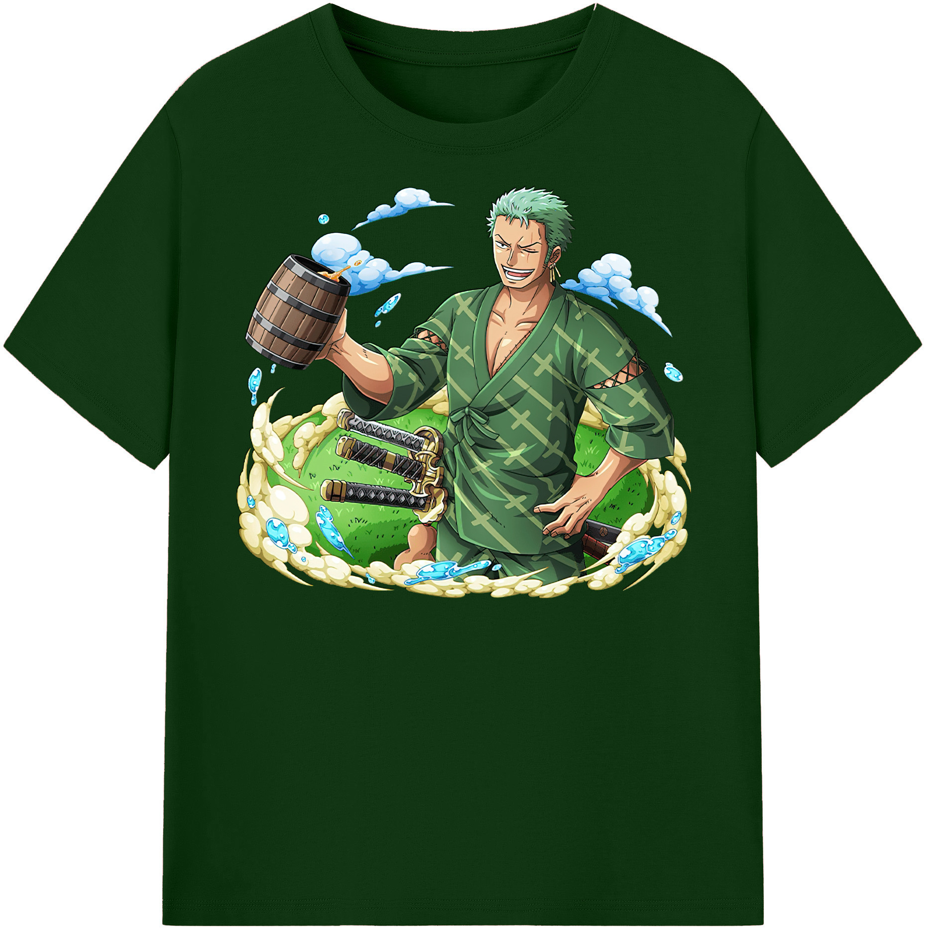 ワンピース ロロノア・ゾロ ONE PIECE Roronoa Zoro 綿100％半袖Tシャツ（フロントプリント）
